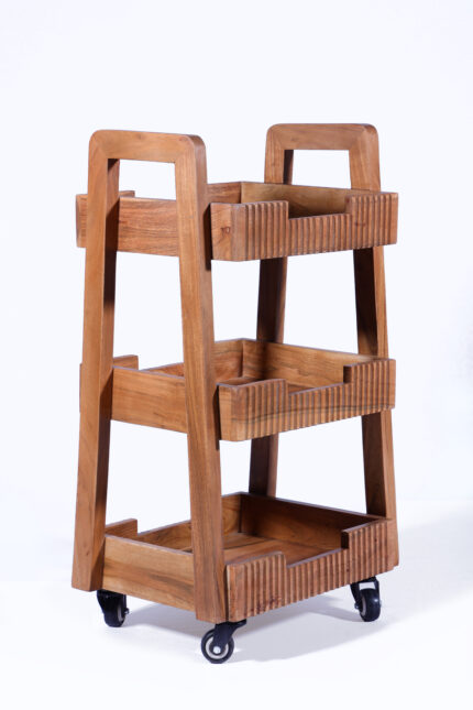WOODEN CART/KITCHEN TROLLY