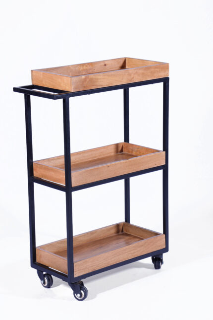 WOODEN METAL CART/KITCHEN TROLLY