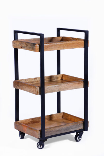 WOODEN METAL CART/KITCHEN TROLLY