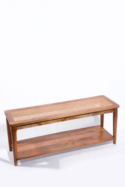 WOODEN CANE BENCH